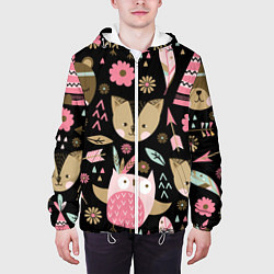 Куртка с капюшоном мужская Лесные друзья, цвет: 3D-белый — фото 2
