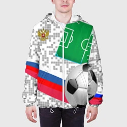 Куртка с капюшоном мужская Русский футбол, цвет: 3D-белый — фото 2