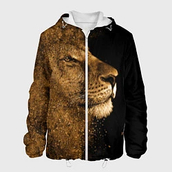 Куртка с капюшоном мужская Песчаный лев, цвет: 3D-белый
