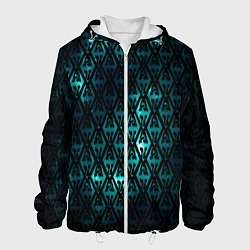 Куртка с капюшоном мужская TES: Blue Pattern, цвет: 3D-белый