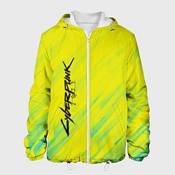 Куртка с капюшоном мужская Cyberpunk 2077: Yellow, цвет: 3D-белый