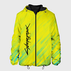 Куртка с капюшоном мужская Cyberpunk 2077: Yellow цвета 3D-черный — фото 1
