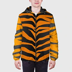 Куртка с капюшоном мужская Шкура тигра, цвет: 3D-черный — фото 2