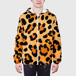 Куртка с капюшоном мужская Шкура ягуара, цвет: 3D-белый — фото 2