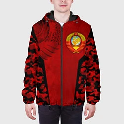 Куртка с капюшоном мужская Камуфляж СССР, цвет: 3D-черный — фото 2