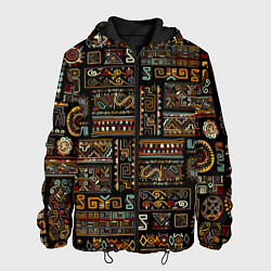 Куртка с капюшоном мужская Этнический орнамент - Африка, цвет: 3D-черный