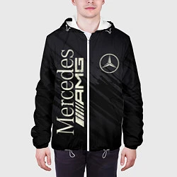 Куртка с капюшоном мужская Mercedes AMG: Black Edition, цвет: 3D-белый — фото 2