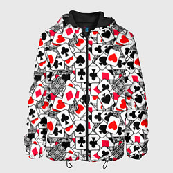 Куртка с капюшоном мужская Игральные карты - тузы, цвет: 3D-черный