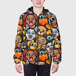 Куртка с капюшоном мужская Веселые собаки, цвет: 3D-черный — фото 2