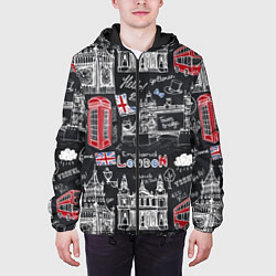 Куртка с капюшоном мужская Привет Лондон, цвет: 3D-черный — фото 2