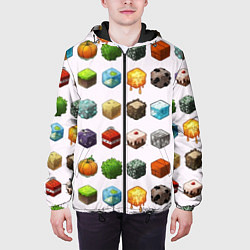 Куртка с капюшоном мужская Minecraft Cubes, цвет: 3D-черный — фото 2