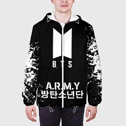 Куртка с капюшоном мужская BTS ARMY, цвет: 3D-белый — фото 2