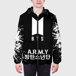 Куртка с капюшоном мужская BTS ARMY, цвет: 3D-черный — фото 2