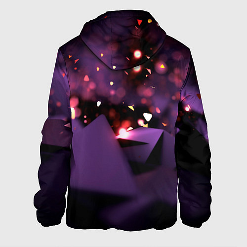 Мужская куртка Фиолетовая абстракция с блестками / 3D-Черный – фото 2