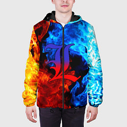 Куртка с капюшоном мужская L letter fire, цвет: 3D-черный — фото 2