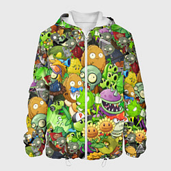 Куртка с капюшоном мужская PLANTS VS ZOMBIES, цвет: 3D-белый