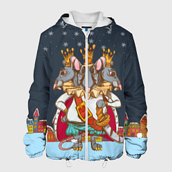 Куртка с капюшоном мужская Мышиный король, цвет: 3D-белый
