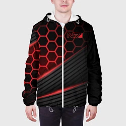 Куртка с капюшоном мужская Mass Effect N7, цвет: 3D-белый — фото 2