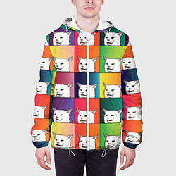 Куртка с капюшоном мужская Woman Yelling at Cat, цвет: 3D-белый — фото 2