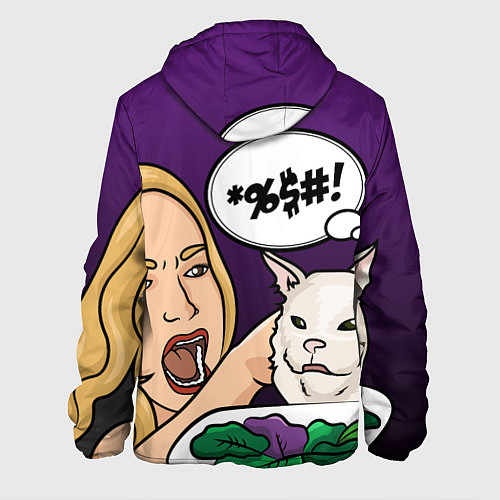Мужская куртка Woman yelling at a cat / 3D-Черный – фото 2