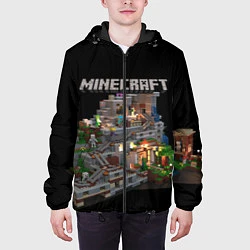 Куртка с капюшоном мужская MINECRAFT, цвет: 3D-черный — фото 2