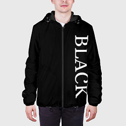 Куртка с капюшоном мужская Чёрная футболка с текстом, цвет: 3D-черный — фото 2