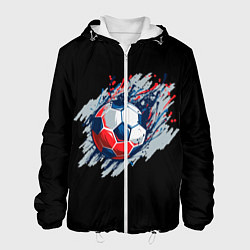 Куртка с капюшоном мужская Мяч, цвет: 3D-белый