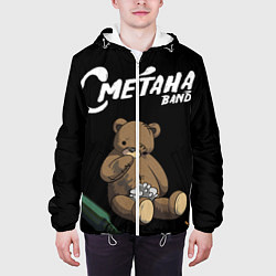 Куртка с капюшоном мужская 3D Сметана band, Ханговер, цвет: 3D-белый — фото 2