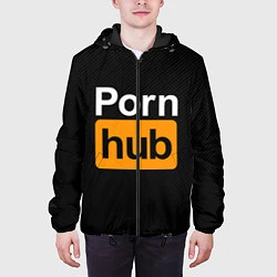 Куртка с капюшоном мужская PORNHUB, цвет: 3D-черный — фото 2