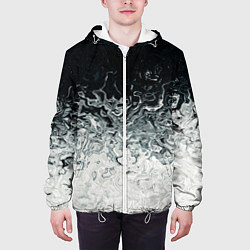 Куртка с капюшоном мужская Вода абстракция, цвет: 3D-белый — фото 2