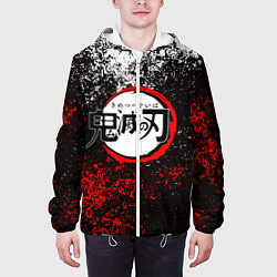 Куртка с капюшоном мужская KIMETSU NO YAIBA, цвет: 3D-белый — фото 2