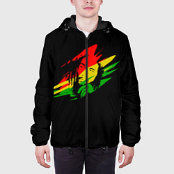 Куртка с капюшоном мужская Боб Марли, цвет: 3D-черный — фото 2