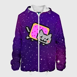 Куртка с капюшоном мужская Nyan Cat, цвет: 3D-белый