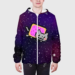 Куртка с капюшоном мужская Nyan Cat, цвет: 3D-белый — фото 2