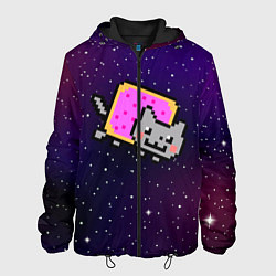 Куртка с капюшоном мужская Nyan Cat, цвет: 3D-черный