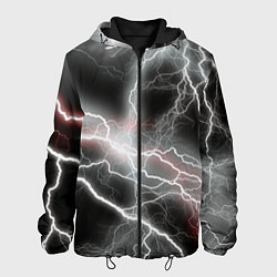 Куртка с капюшоном мужская Молния, цвет: 3D-черный