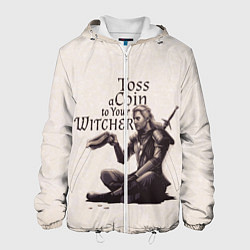 Куртка с капюшоном мужская Toss a coin to your Witcher, цвет: 3D-белый