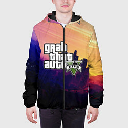 Куртка с капюшоном мужская GTA 5, цвет: 3D-черный — фото 2