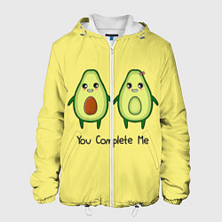 Куртка с капюшоном мужская Авокадо, цвет: 3D-белый