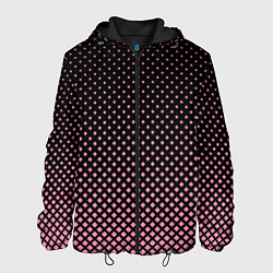 Куртка с капюшоном мужская Ромбы, цвет: 3D-черный