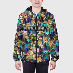 Куртка с капюшоном мужская MINECRAFT ПЕРСОНАЖИ, цвет: 3D-черный — фото 2