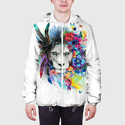 Куртка с капюшоном мужская Лев, цвет: 3D-белый — фото 2