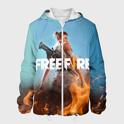 Куртка с капюшоном мужская Free fire, цвет: 3D-белый