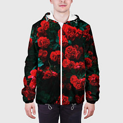 Куртка с капюшоном мужская Розы, цвет: 3D-белый — фото 2