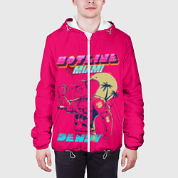Куртка с капюшоном мужская Hotline Miami, цвет: 3D-белый — фото 2