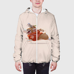 Куртка с капюшоном мужская КОРГИ И МЫШАТА, цвет: 3D-белый — фото 2