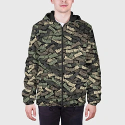 Куртка с капюшоном мужская Именной камуфляж Коля, цвет: 3D-черный — фото 2