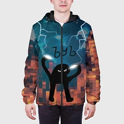 Куртка с капюшоном мужская ЪУЪ Молнии, цвет: 3D-черный — фото 2
