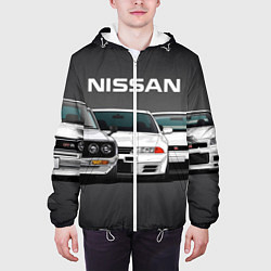 Куртка с капюшоном мужская NISSAN, цвет: 3D-белый — фото 2