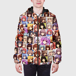 Куртка с капюшоном мужская Аниме девушки, цвет: 3D-черный — фото 2
